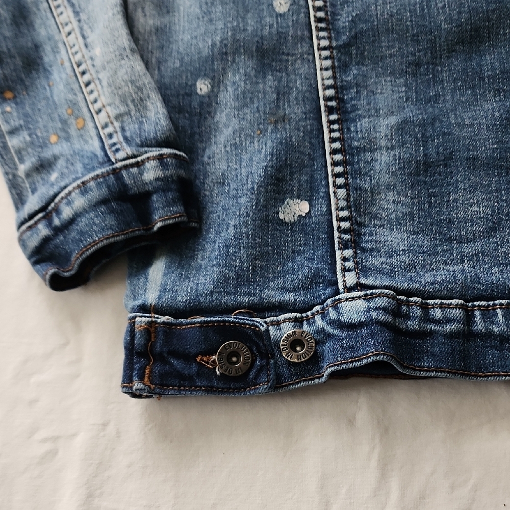 Boy's Evolution In Design Distressed Blue Denim Jacket - Picture 8 of 12